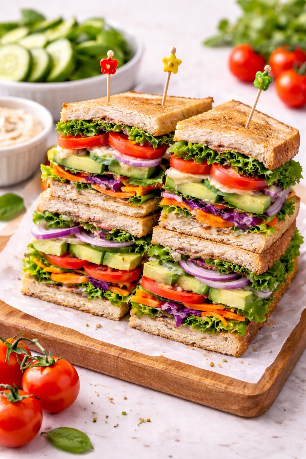 Vegetable Club Sandwich