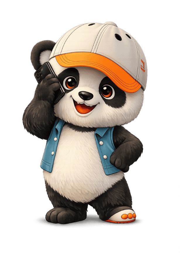 Panda on the phone